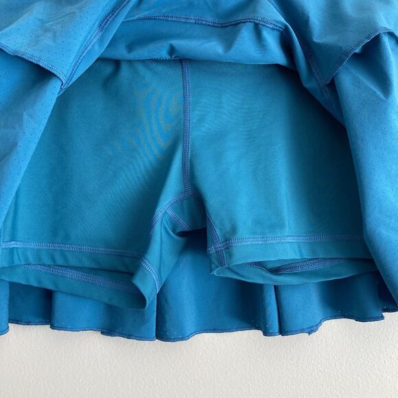 Nike Dri-Fit Pleated Perforated Tennis Court Golf Skort Teal Blue Size Medium - Picture 4 of 8